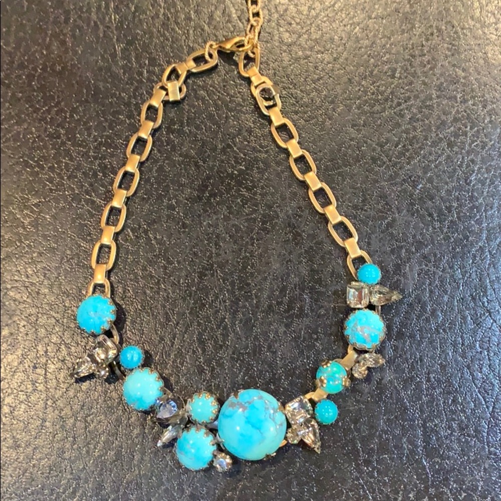 Elizabeth Cole Turquoise&Black Diamond Necklace